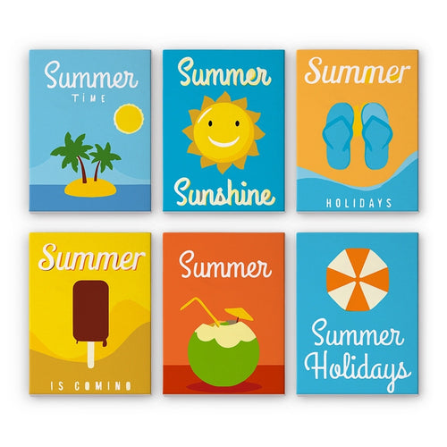 Peinture par numéros – Coffret de 6 toiles | Affiches de Vacances d’Été Figured'Art