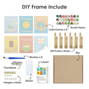 Peinture par numéros – Coffret de 6 toiles | Affiches de Vacances d’Été