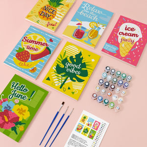 Peinture par numéros – Coffret de 6 toiles | Été Vibes Positives
