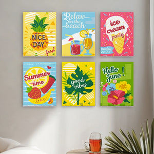 Peinture par numéros – Coffret de 6 toiles | Été Vibes Positives