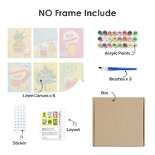 Charger l&#39;image dans la galerie, Peinture par numéros – Coffret de 6 toiles | Été Vibes Positives
