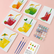 Charger l&#39;image dans la galerie, Peinture par numéros – Coffret de 6 toiles | Boissons Fruitées