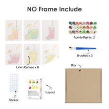 Charger l&#39;image dans la galerie, Peinture par numéros – Coffret de 6 toiles | Boissons Fruitées