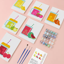 Charger l&#39;image dans la galerie, Peinture par numéros – Coffret de 6 toiles | Jus de Fruits en Bocal