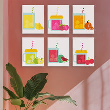 Charger l&#39;image dans la galerie, Peinture par numéros – Coffret de 6 toiles | Jus de Fruits en Bocal