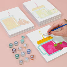 Charger l&#39;image dans la galerie, Peinture par numéros – Coffret de 6 toiles | Jus de Fruits en Bocal