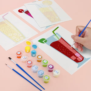 Peinture par numéros – Coffret de 6 toiles | Boissons Pétillantes aux Fruits
