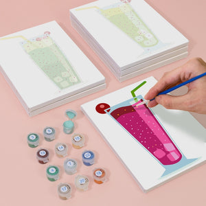 Peinture par numéros – Coffret de 6 toiles | Boissons Pétillantes aux Fruits