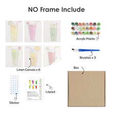 Charger l&#39;image dans la galerie, Peinture par numéros – Coffret de 6 toiles | Boissons Pétillantes aux Fruits