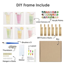 Charger l&#39;image dans la galerie, Peinture par numéros – Coffret de 6 toiles | Boissons Pétillantes aux Fruits