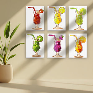 Peinture par numéros – Coffret de 6 toiles | Cocktails Fruités