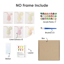 Charger l&#39;image dans la galerie, Peinture par numéros – Coffret de 6 toiles | Cocktails Fruités