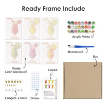 Charger l&#39;image dans la galerie, Peinture par numéros – Coffret de 6 toiles | Cocktails Fruités