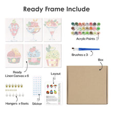 Charger l&#39;image dans la galerie, Peinture par numéros – Coffret de 6 toiles | Coupes Glacées