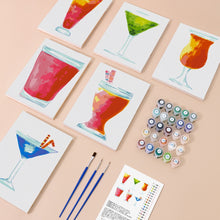 Charger l&#39;image dans la galerie, Peinture par numéros – Coffret de 6 toiles | Cocktails Colorés