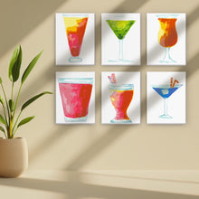 Charger l&#39;image dans la galerie, Peinture par numéros – Coffret de 6 toiles | Cocktails Colorés