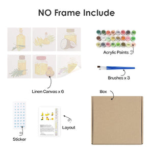Peinture par numéros – Coffret de 6 toiles | Huiles Naturelles