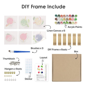 Peinture par numéros – Coffret de 6 toiles | Boissons Fraîches Colorées