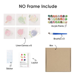 Peinture par numéros – Coffret de 6 toiles | Boissons Fraîches Colorées