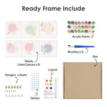 Charger l&#39;image dans la galerie, Peinture par numéros – Coffret de 6 toiles | Boissons Fraîches Colorées