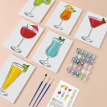 Charger l&#39;image dans la galerie, Peinture par numéros – Coffret de 6 toiles | Cocktails Classiques