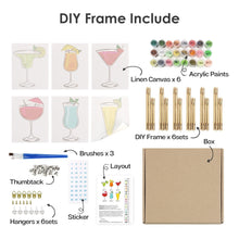 Charger l&#39;image dans la galerie, Peinture par numéros – Coffret de 6 toiles | Cocktails Classiques