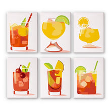 Charger l&#39;image dans la galerie, Peinture par numéros – Coffret de 6 toiles | Cocktails Tropicaux Figured&#39;Art