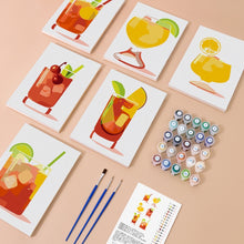 Charger l&#39;image dans la galerie, Peinture par numéros – Coffret de 6 toiles | Cocktails Tropicaux