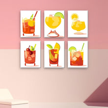 Charger l&#39;image dans la galerie, Peinture par numéros – Coffret de 6 toiles | Cocktails Tropicaux