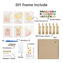 Charger l&#39;image dans la galerie, Peinture par numéros – Coffret de 6 toiles | Cocktails Tropicaux