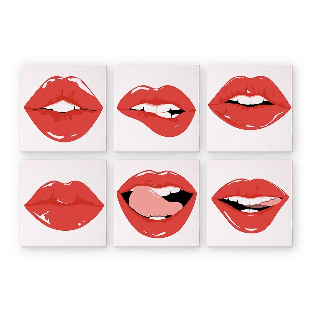 Peinture par numéros – Coffret de 6 toiles | Lèvres Rouges Figured'Art