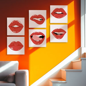 Peinture par numéros – Coffret de 6 toiles | Lèvres Rouges