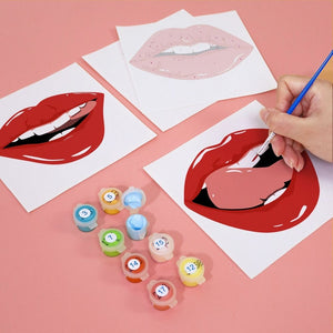 Peinture par numéros – Coffret de 6 toiles | Lèvres Rouges