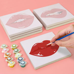 Peinture par numéros – Coffret de 6 toiles | Lèvres Rouges