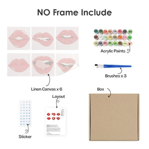 Peinture par numéros – Coffret de 6 toiles | Lèvres Rouges