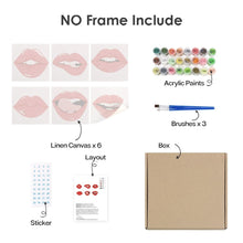 Charger l&#39;image dans la galerie, Peinture par numéros – Coffret de 6 toiles | Lèvres Rouges