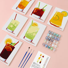 Charger l&#39;image dans la galerie, Peinture par numéros – Coffret de 6 toiles | Cocktails Estivaux Vibrants