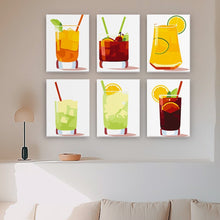 Charger l&#39;image dans la galerie, Peinture par numéros – Coffret de 6 toiles | Cocktails Estivaux Vibrants