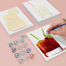 Charger l&#39;image dans la galerie, Peinture par numéros – Coffret de 6 toiles | Cocktails Estivaux Vibrants