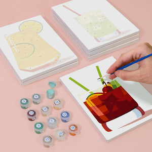 Peinture par numéros – Coffret de 6 toiles | Cocktails Estivaux Vibrants