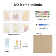 Charger l&#39;image dans la galerie, Peinture par numéros – Coffret de 6 toiles | Cocktails Estivaux Vibrants