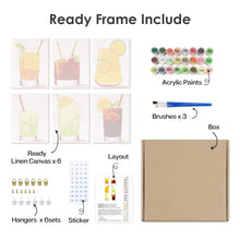 Charger l&#39;image dans la galerie, Peinture par numéros – Coffret de 6 toiles | Cocktails Estivaux Vibrants