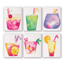 Charger l&#39;image dans la galerie, Peinture par numéros – Coffret de 6 toiles | Boissons Tropicales Colorées Figured&#39;Art
