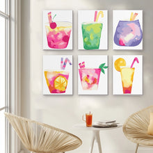Charger l&#39;image dans la galerie, Peinture par numéros – Coffret de 6 toiles | Boissons Tropicales Colorées