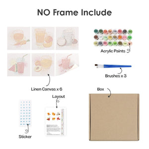 Peinture par numéros – Coffret de 6 toiles | Jus Santé