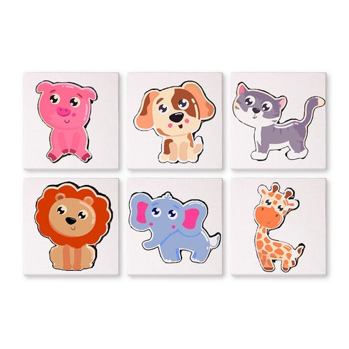 Peinture par numéros – Coffret de 6 toiles | Animaux Mignons Figured'Art