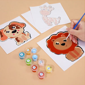 Peinture par numéros – Coffret de 6 toiles | Animaux Mignons