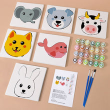 Charger l&#39;image dans la galerie, Peinture par numéros – Coffret de 6 toiles | Visages d’Animaux Mignons