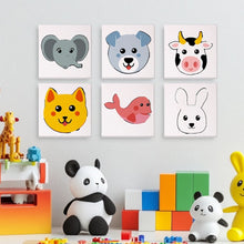 Charger l&#39;image dans la galerie, Peinture par numéros – Coffret de 6 toiles | Visages d’Animaux Mignons