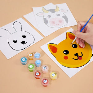 Peinture par numéros – Coffret de 6 toiles | Visages d’Animaux Mignons